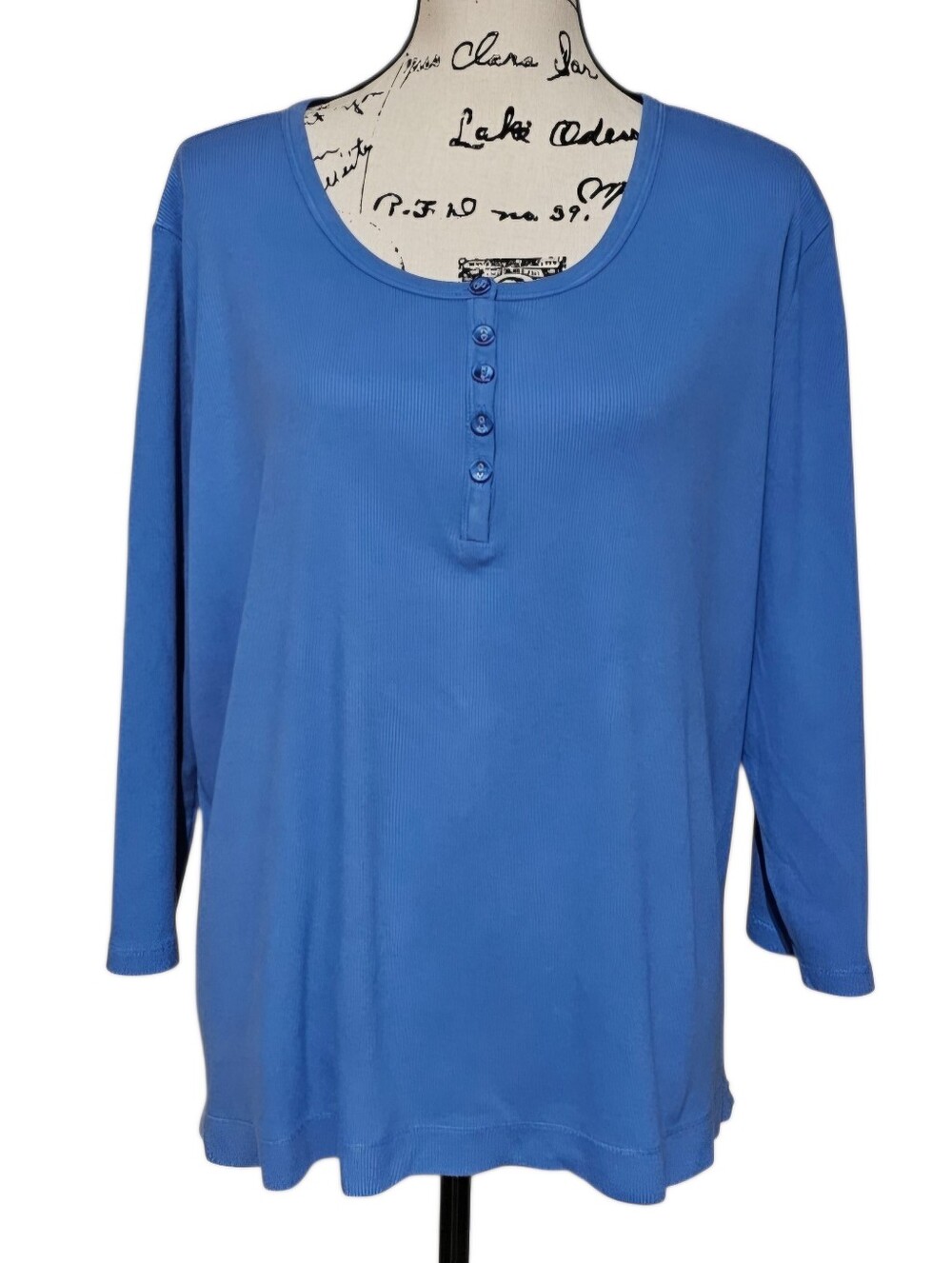 Tag Blue Long-Sleeve Henley Top